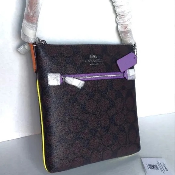 Coach Mini Rowan File Bag in Colorblock Signature Canvas NWT $250 - Picture 6 of 8